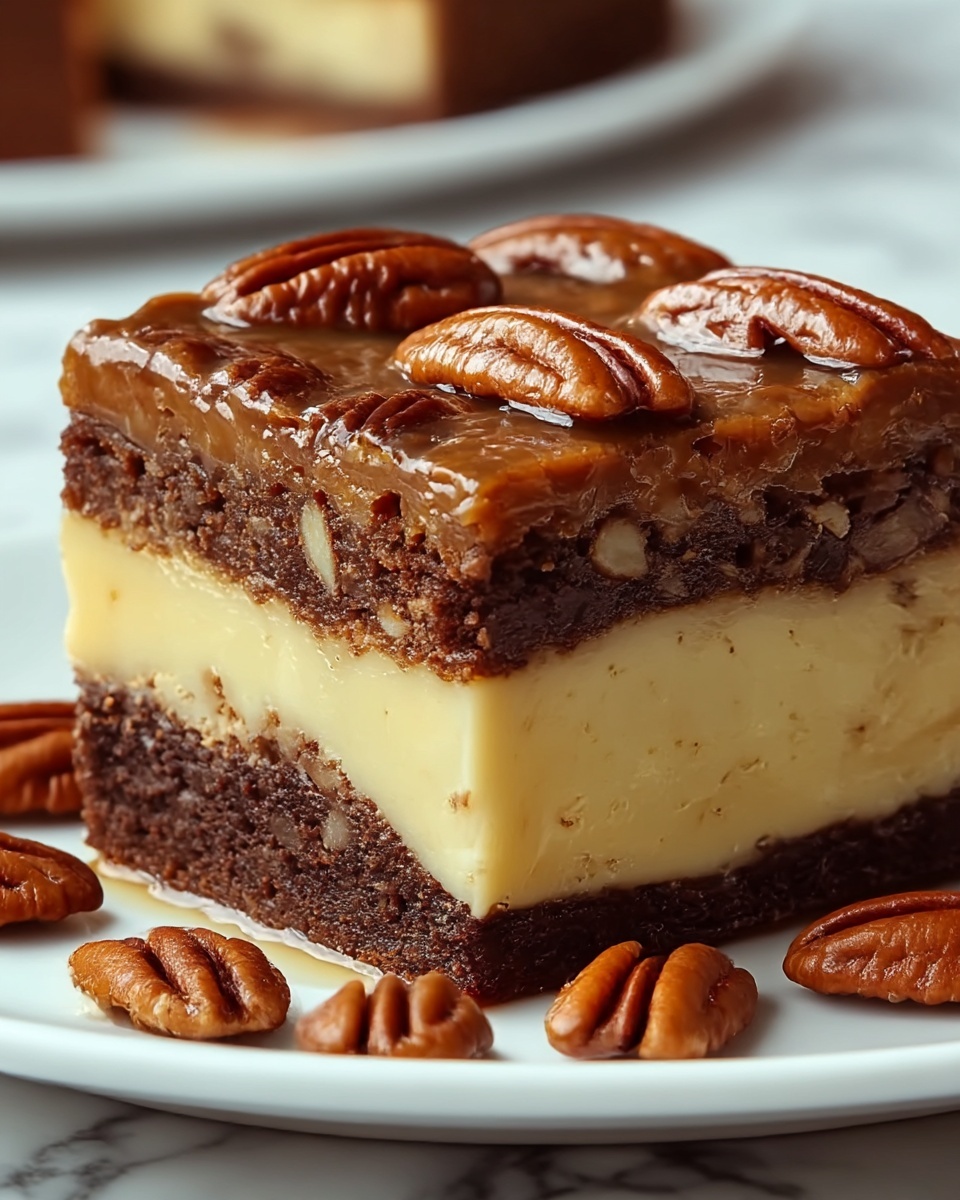 Chocolate Pecan Ooey Gooey Butter Bars Recipe - Recipe Image