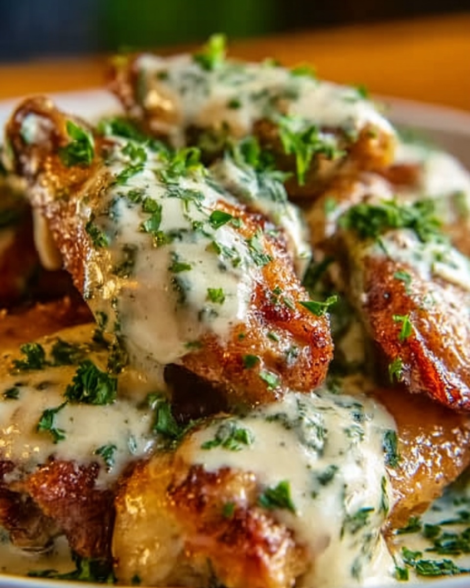 Creamy Parmesan Alfredo Chicken Wings Recipe - Recipe Image