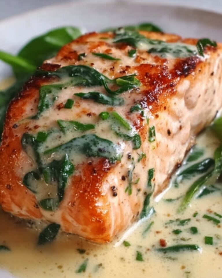Pan-Seared Salmon with Creamy Spinach Florentine Sauce Recipe