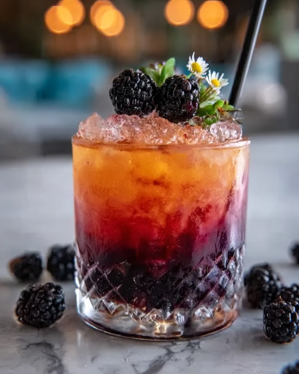 Halloween Mocktail with Kombucha and Blackberries Recipe - Recipe Image