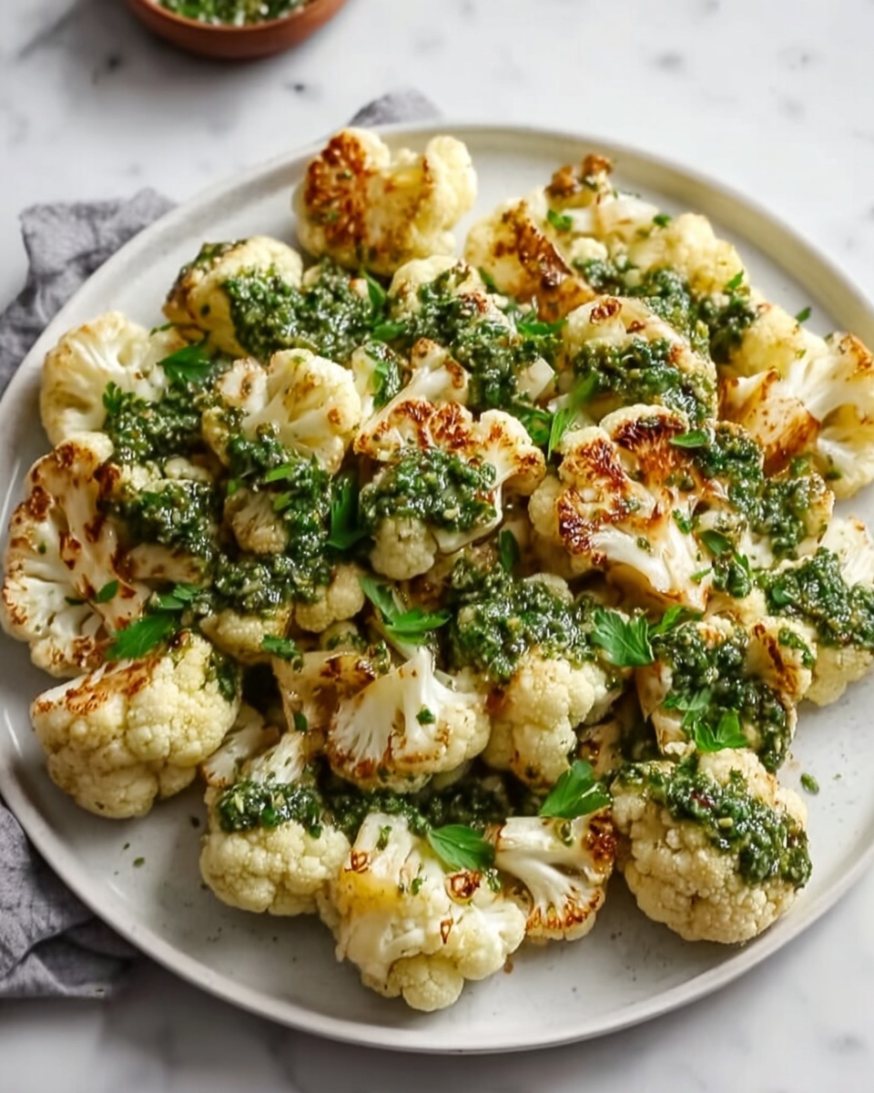 Parmesan Pesto Roasted Cauliflower Recipe - Recipe Image