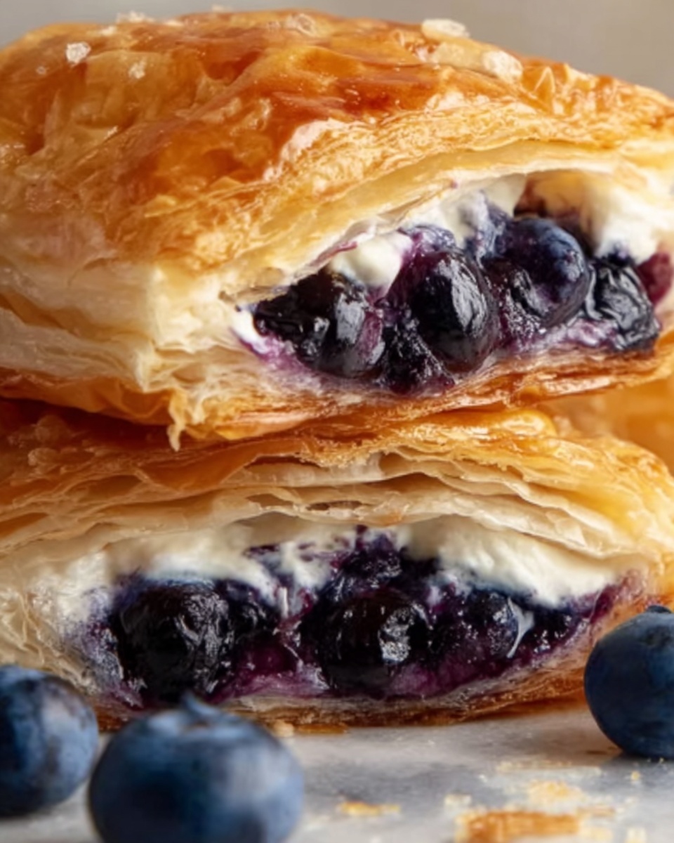 Blueberry Cream Cheese Puff Pastry Recipe - Recipe Image