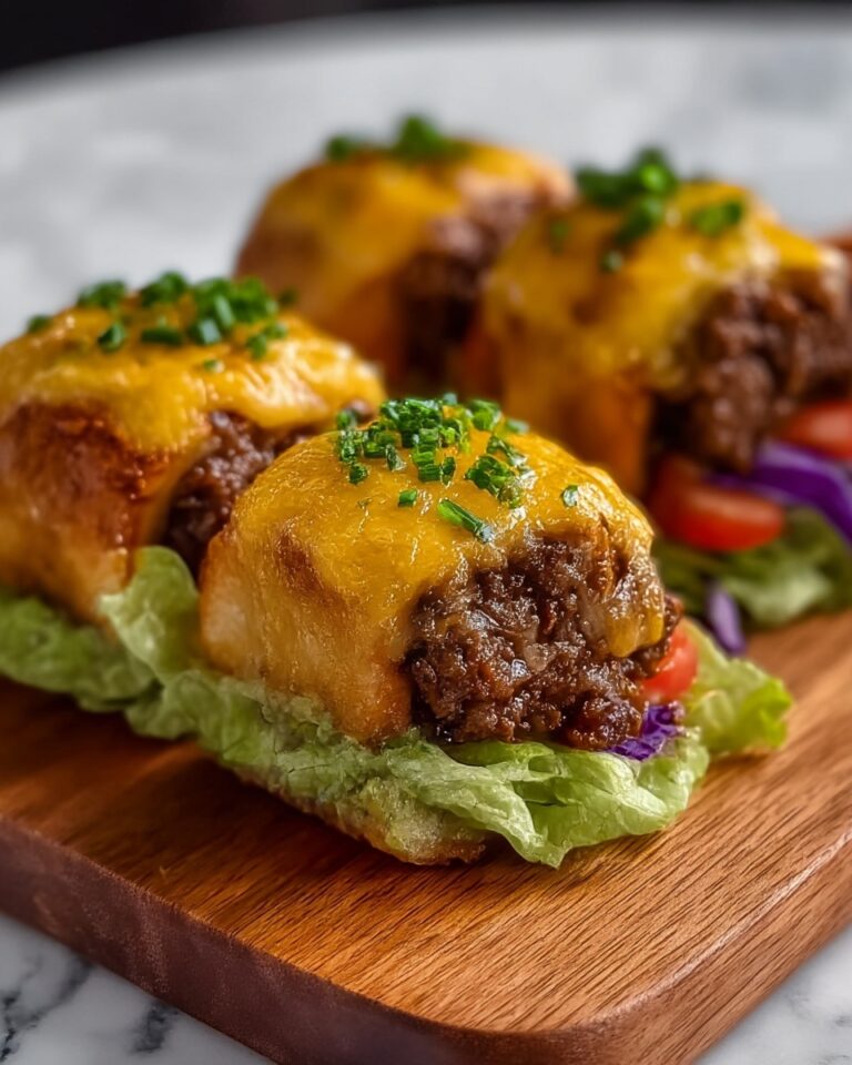 Garlic Butter Beef Cheeseburger Rollups Recipe