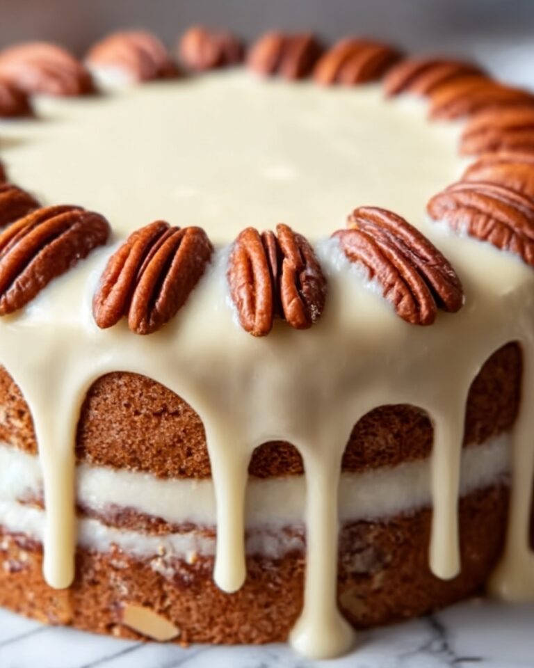 Pecan Praline Cake with Creamy Drip Glaze Recipe
