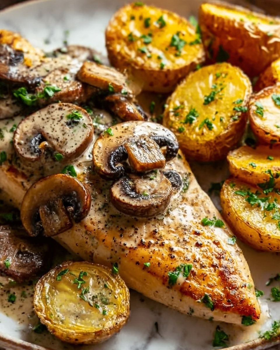 Greek Garlic Chicken with Roasted Potatoes Recipe - Recipe Image