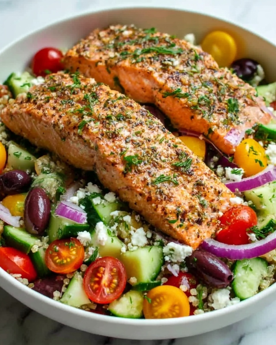 Greek Salmon Quinoa Salad Recipe - Recipe Image
