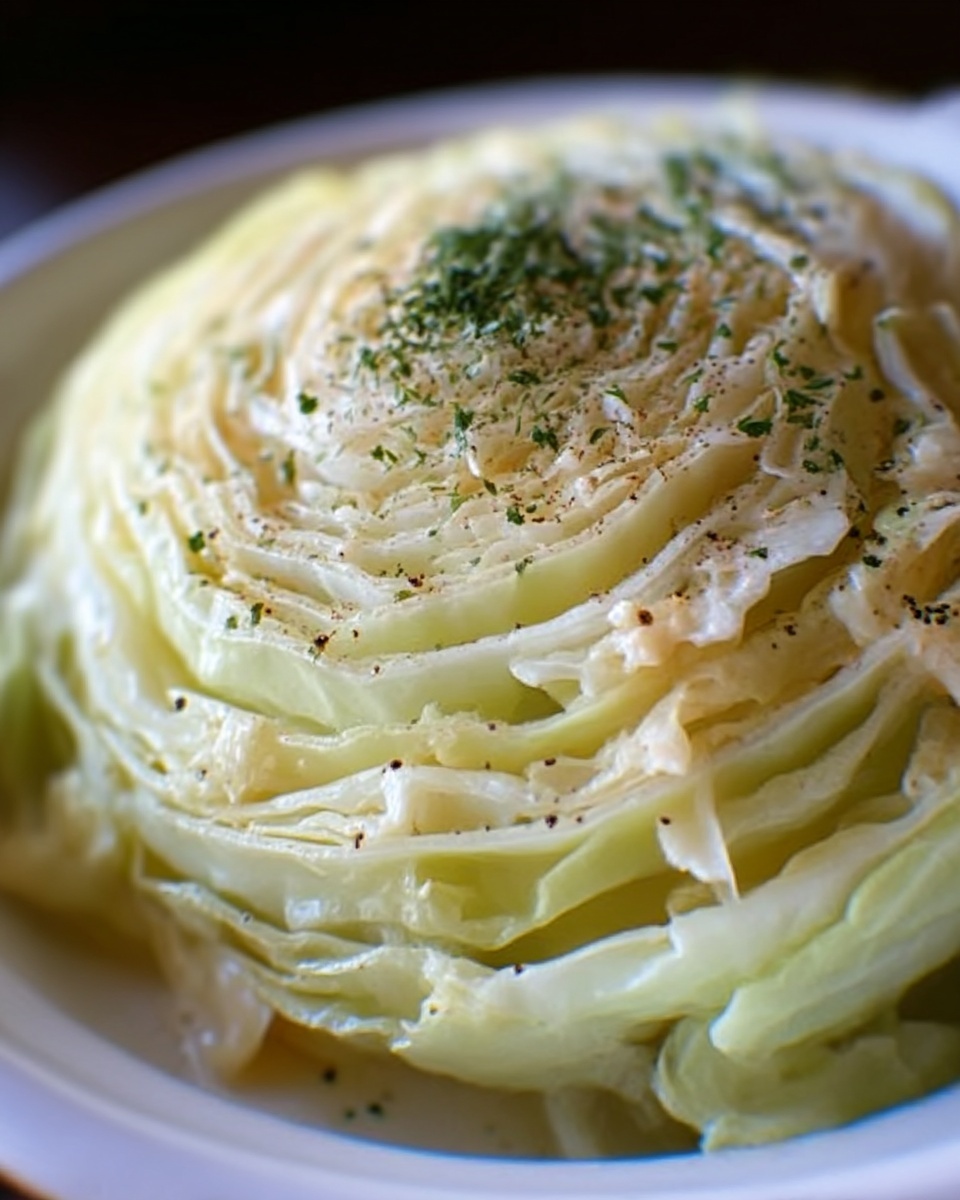 Creamy Slow Cooker Garlic Parmesan Cabbage Recipe - Recipe Image