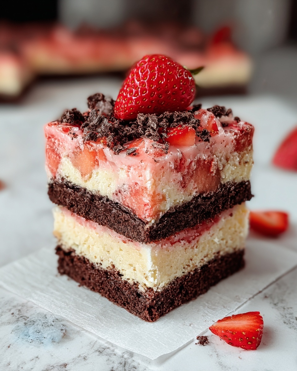 Strawberry Cheesecake Brownies Recipe - Recipe Image