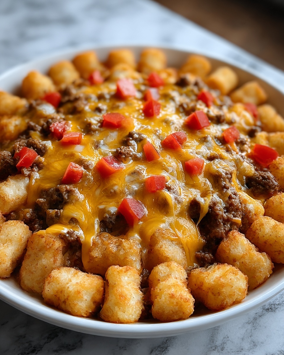 Cheesy Tater Tot Casserole with Ground Beef and Rotel Recipe - Recipe Image