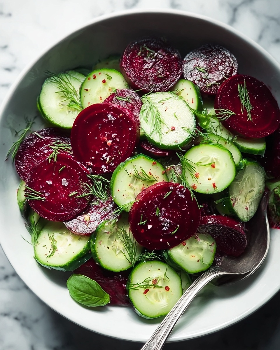 Crisp Cucumber and Beetroot Salad with Herb Dressing Recipe - Recipe Image