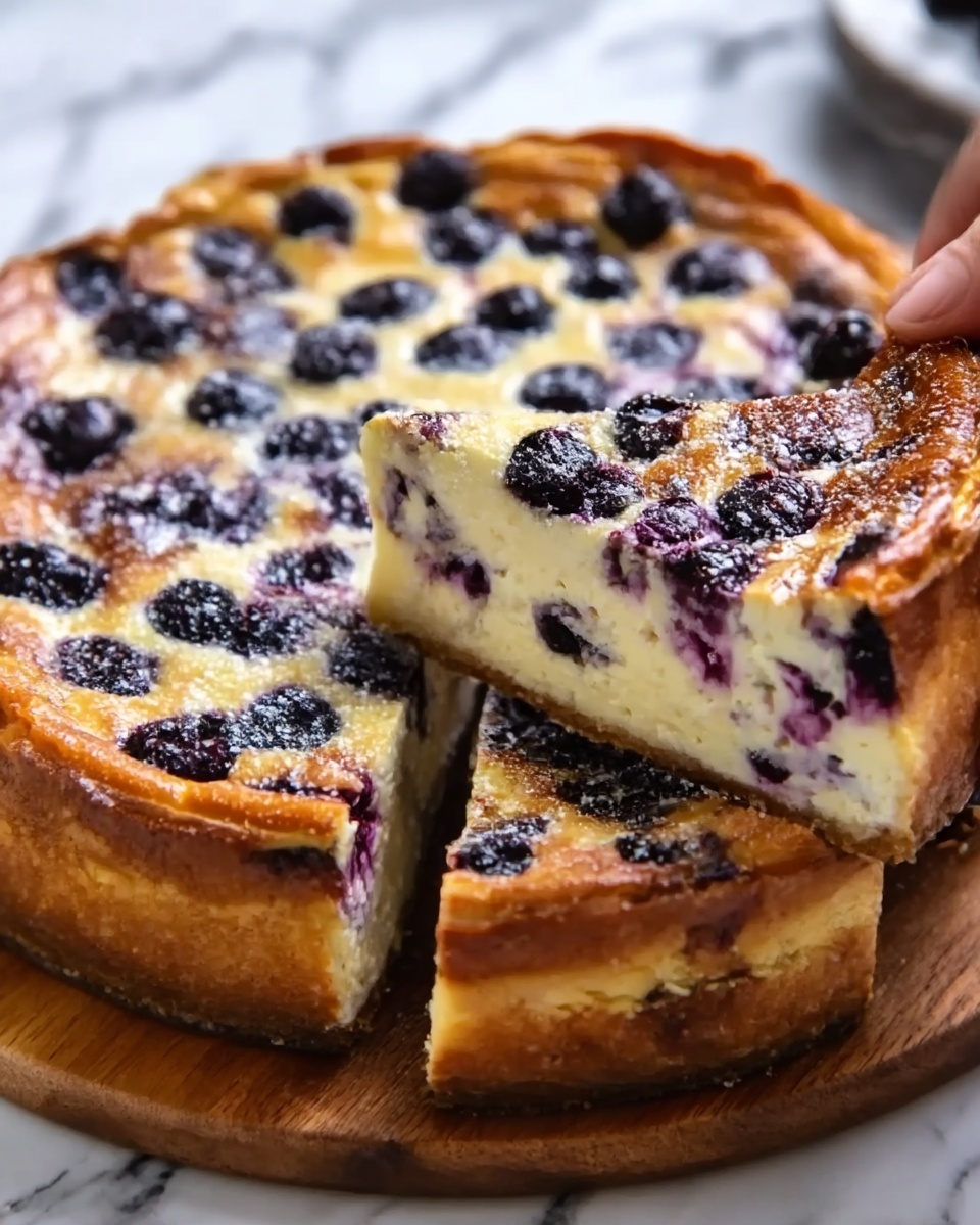 Simple Blueberry Basque Cheesecake Recipe - Recipe Image