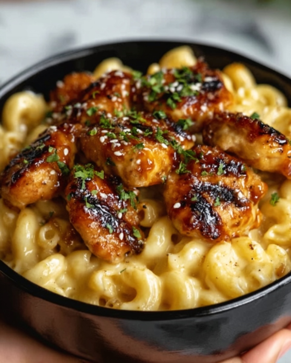 Spicy Honey Pepper Chicken with Creamy Mac and Cheese Recipe - Recipe Image