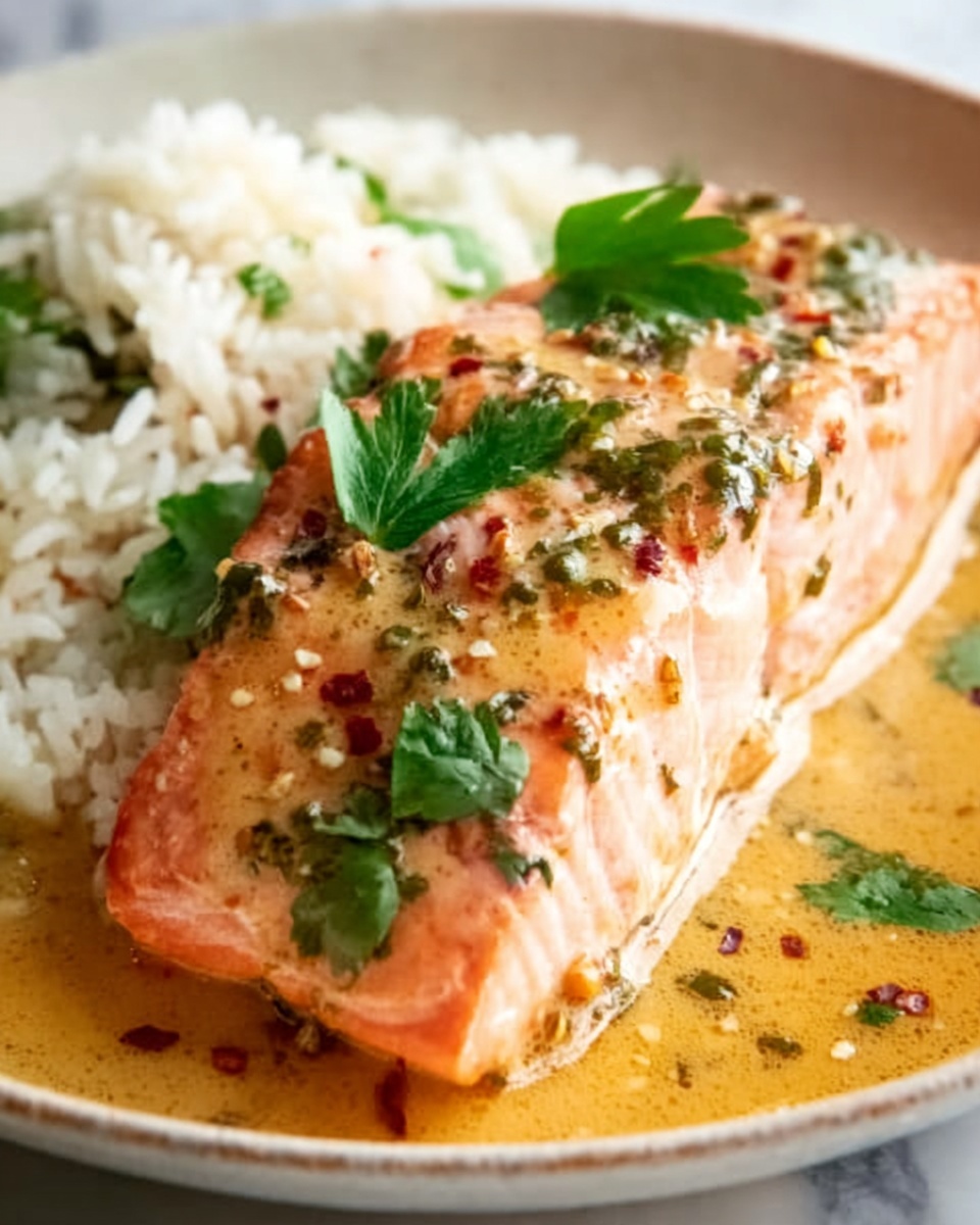 Salmon in Creamy Red Pesto Sauce Recipe - Recipe Image