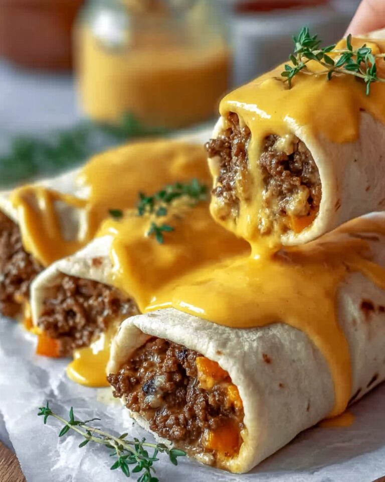 Cheesy Ground Beef Wrap with Creamy Sauce Recipe