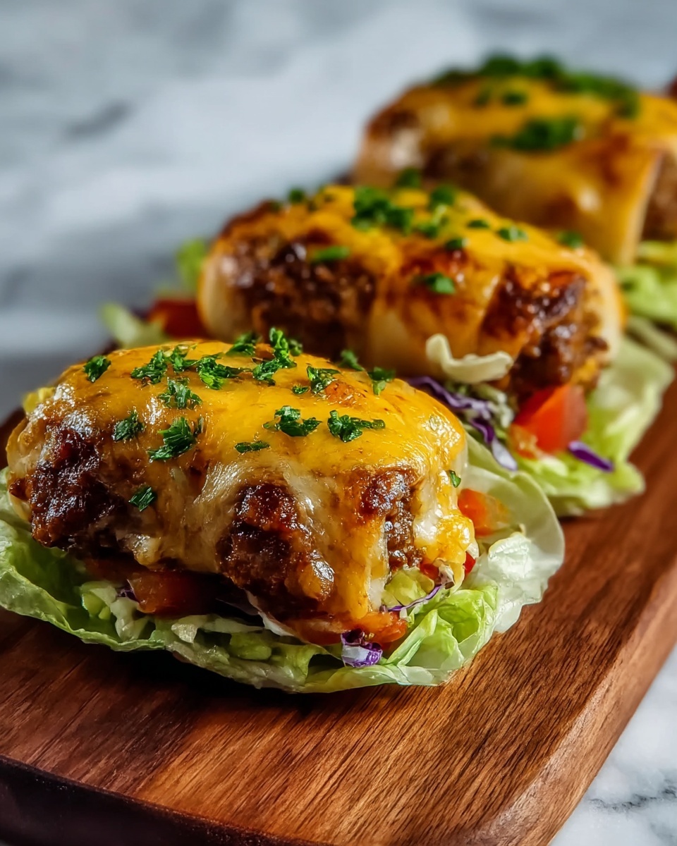 Garlic Butter Beef Cheeseburger Rollups Recipe - Recipe Image