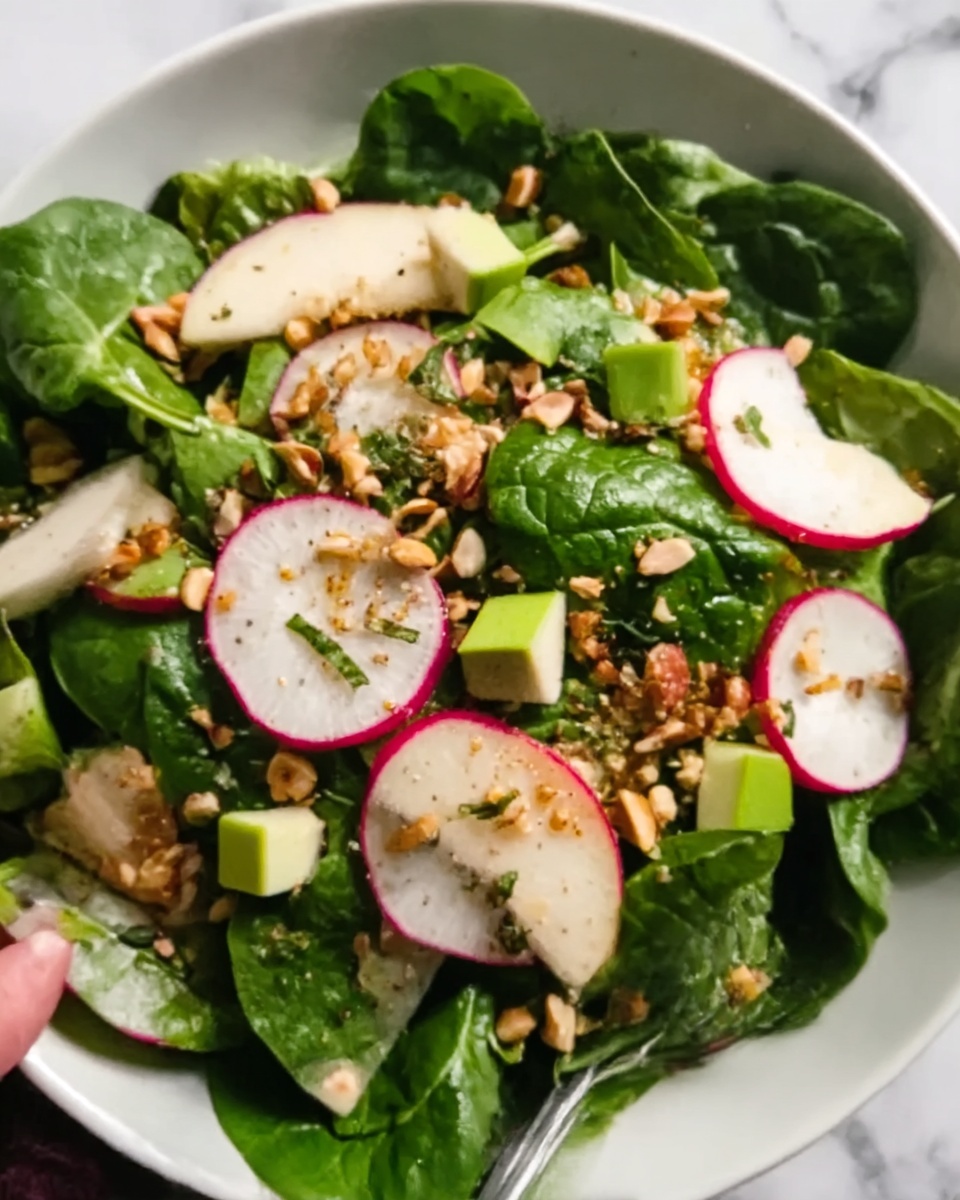 Apple Radish and Watercress Salad with Pistachio Chile de Árbol Dressing Recipe - Recipe Image
