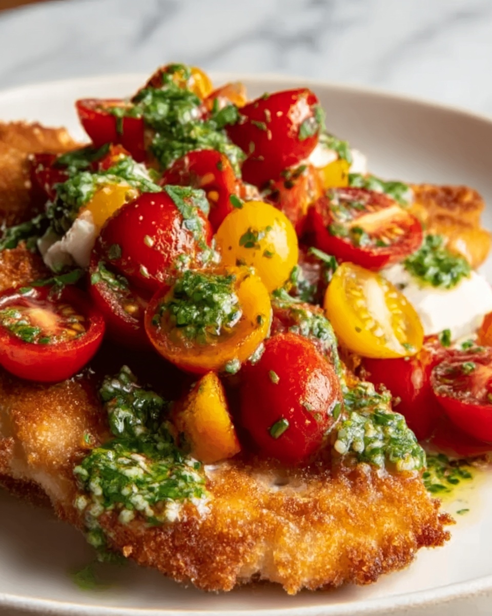 Chicken Cutlets with Summery Tomato & Nectarine Salad Recipe - Recipe Image