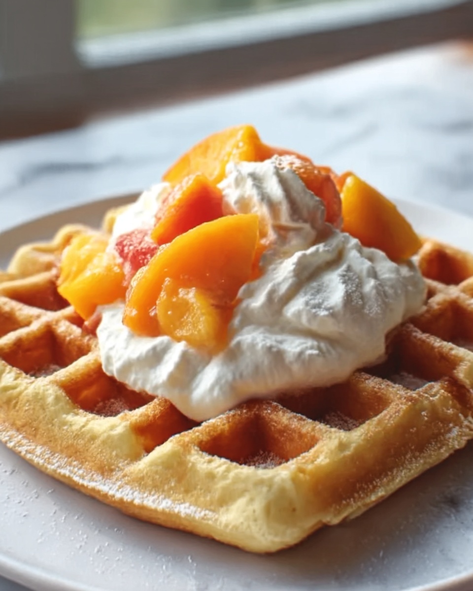 Fluffy Peach Waffles Recipe - Recipe Image