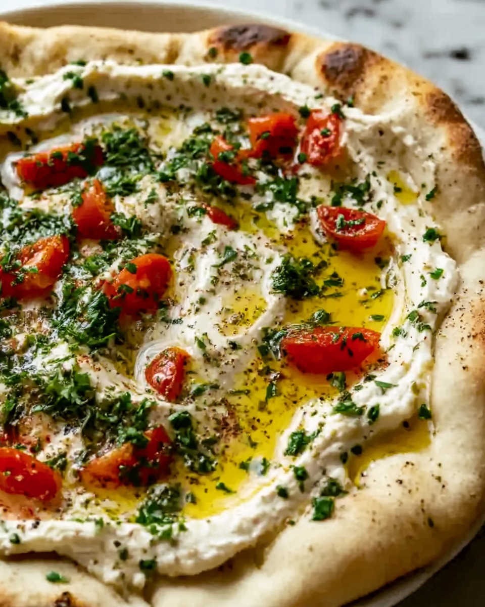 Mediterranean Herb & Hummus Flatbread Recipe - Recipe Image