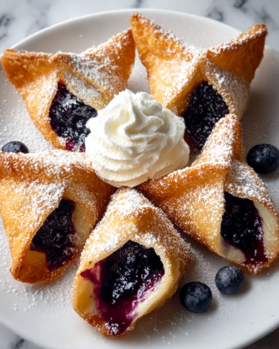 Deep-Fried Blueberry Cheesecake Wontons Recipe - Recipe Image