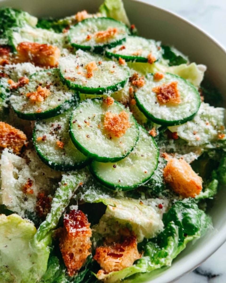 Cucumber Caesar Salad Recipe - Recipe Image