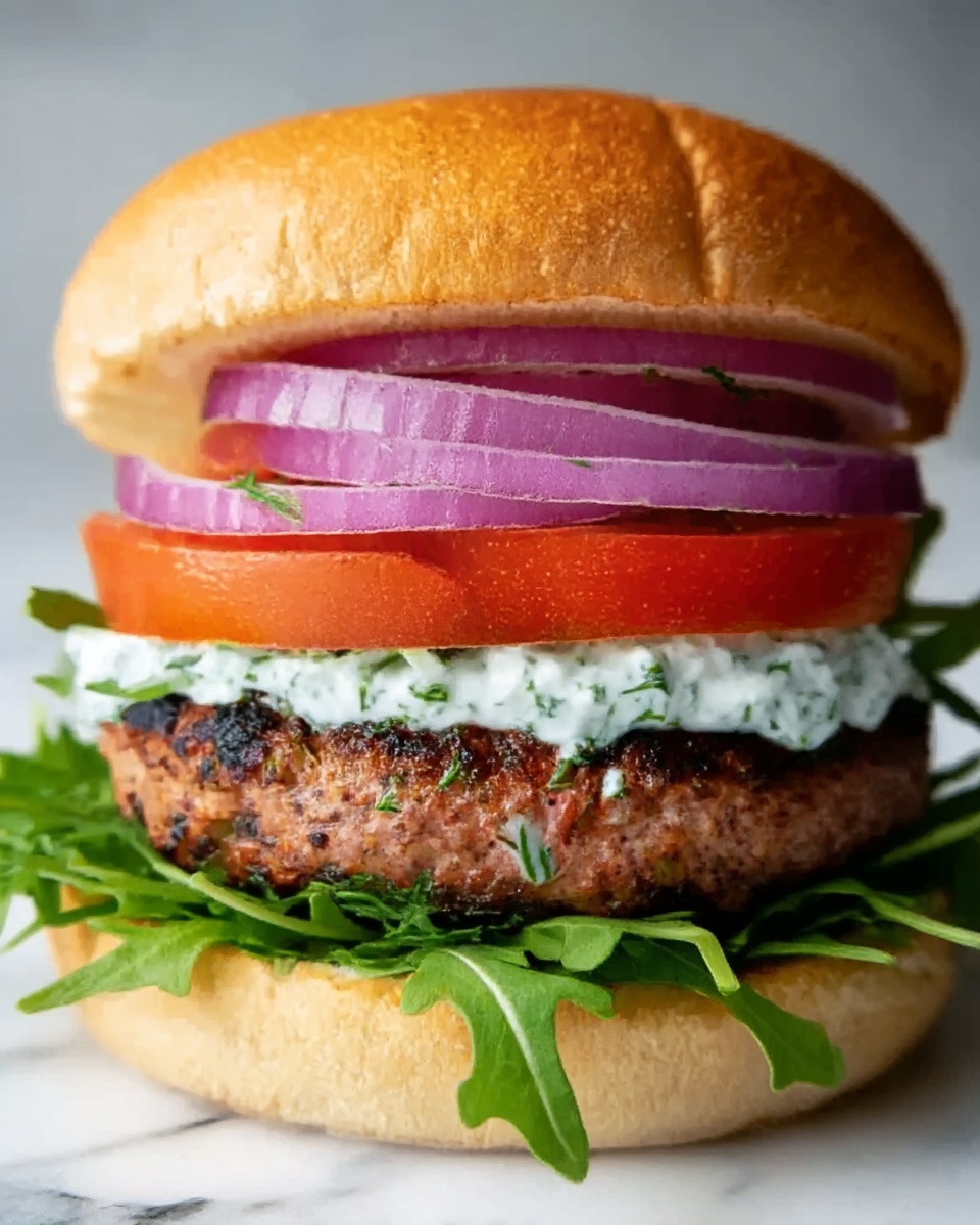 Greek Turkey Burger with Tzatziki Recipe - Recipe Image