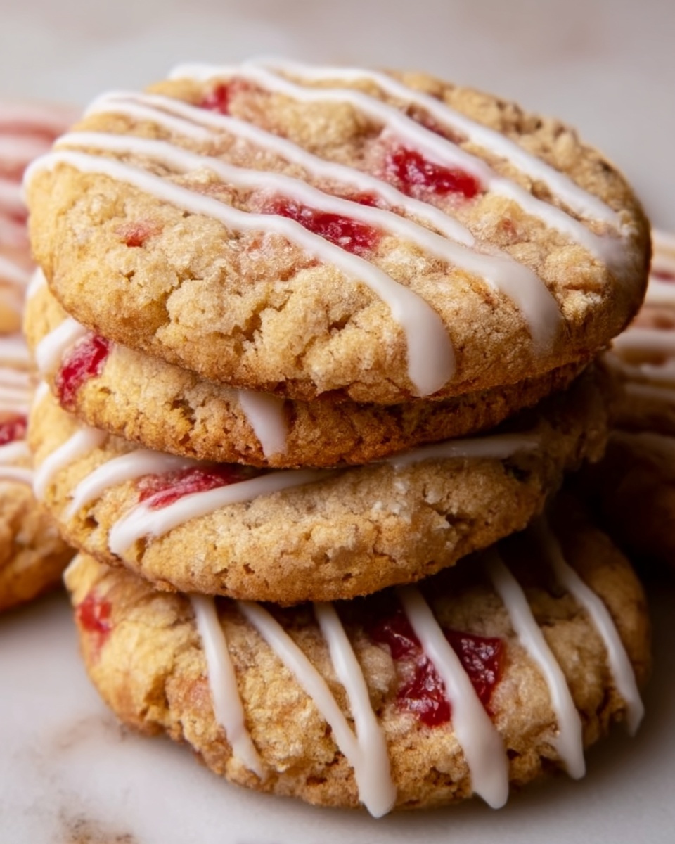Strawberry Iced Oatmeal Cookies Recipe - Recipe Image