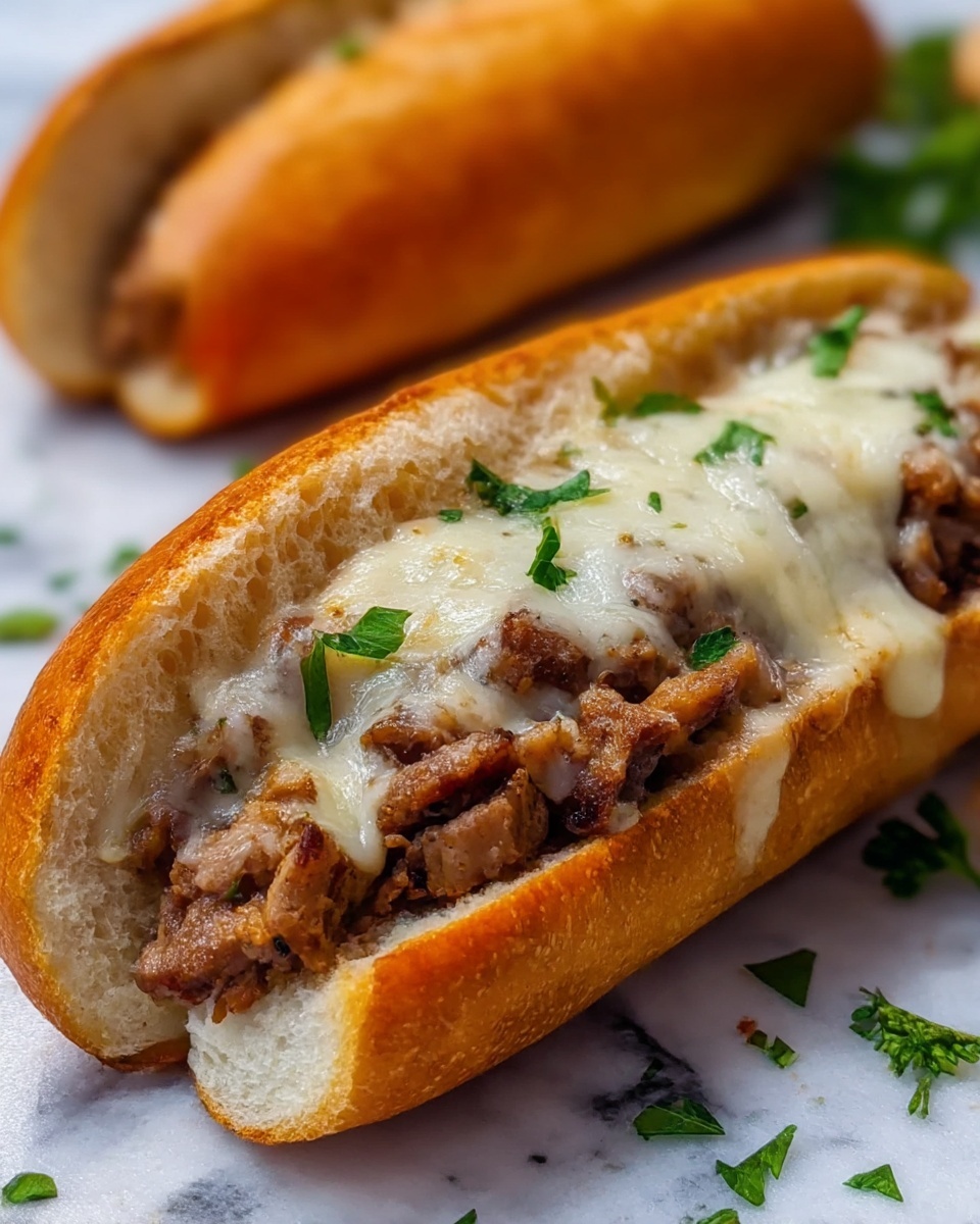 Philly Cheesesteak Garlic Bread Recipe - Recipe Image