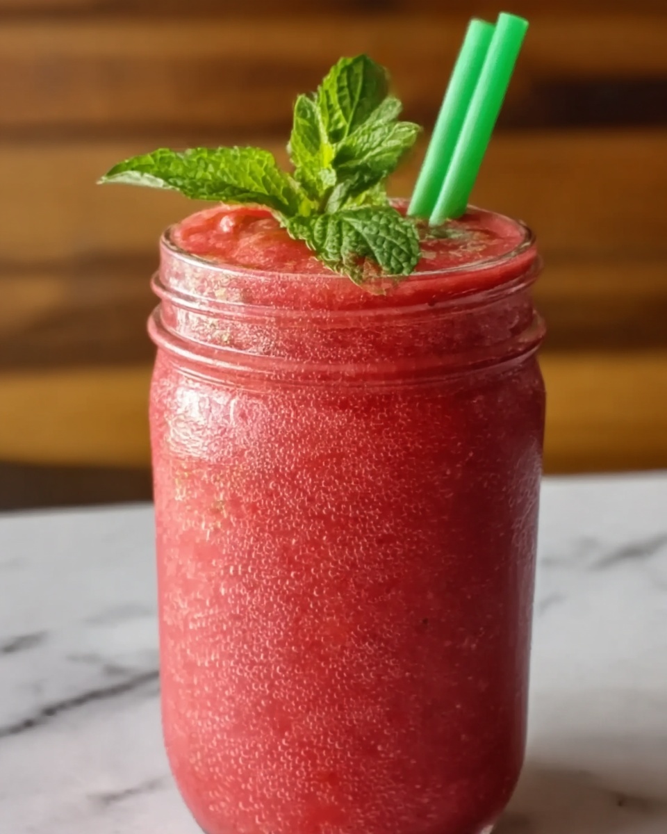 Watermelon Strawberry Smoothie Recipe - Recipe Image