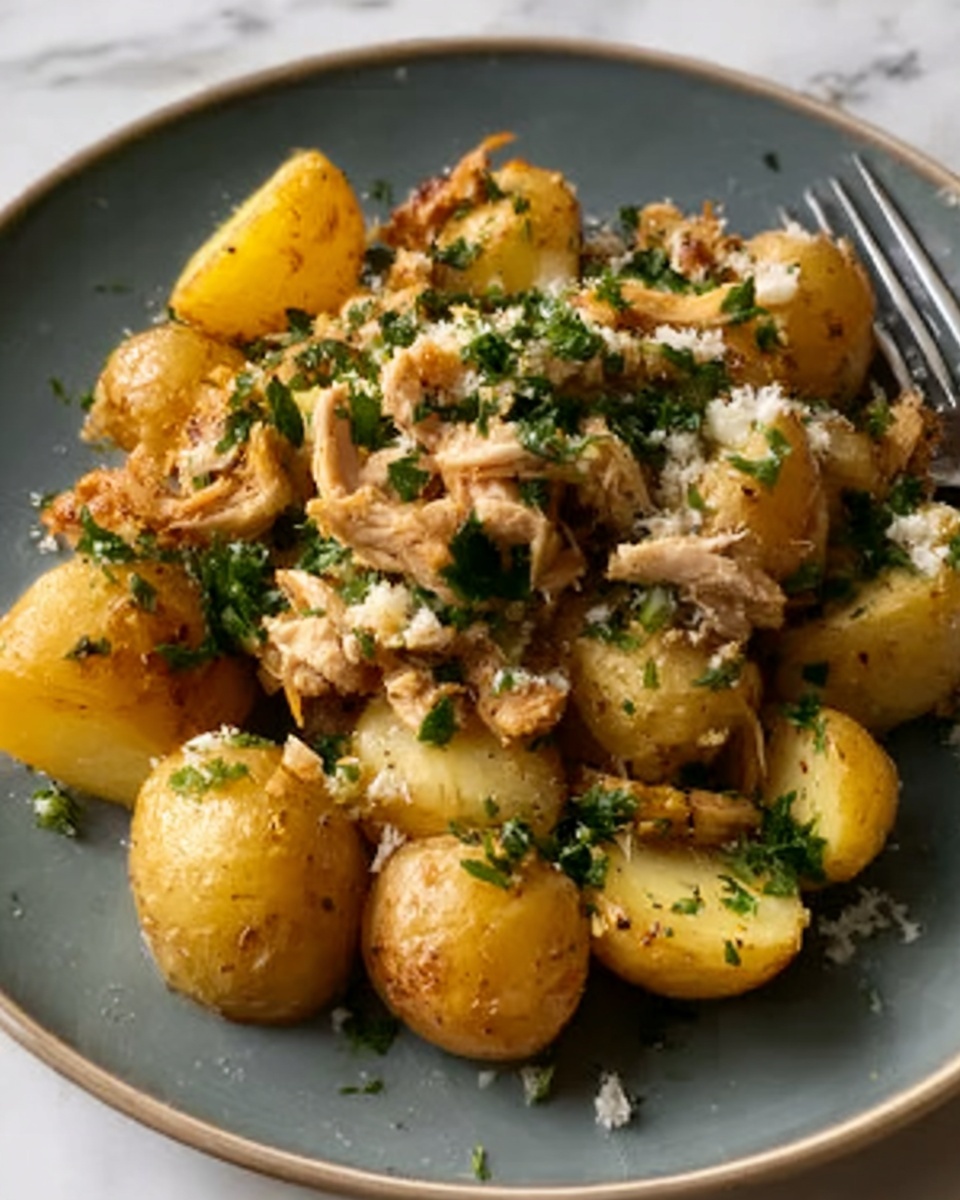 Garlic Parmesan Crockpot Chicken and Potatoes Recipe - Recipe Image
