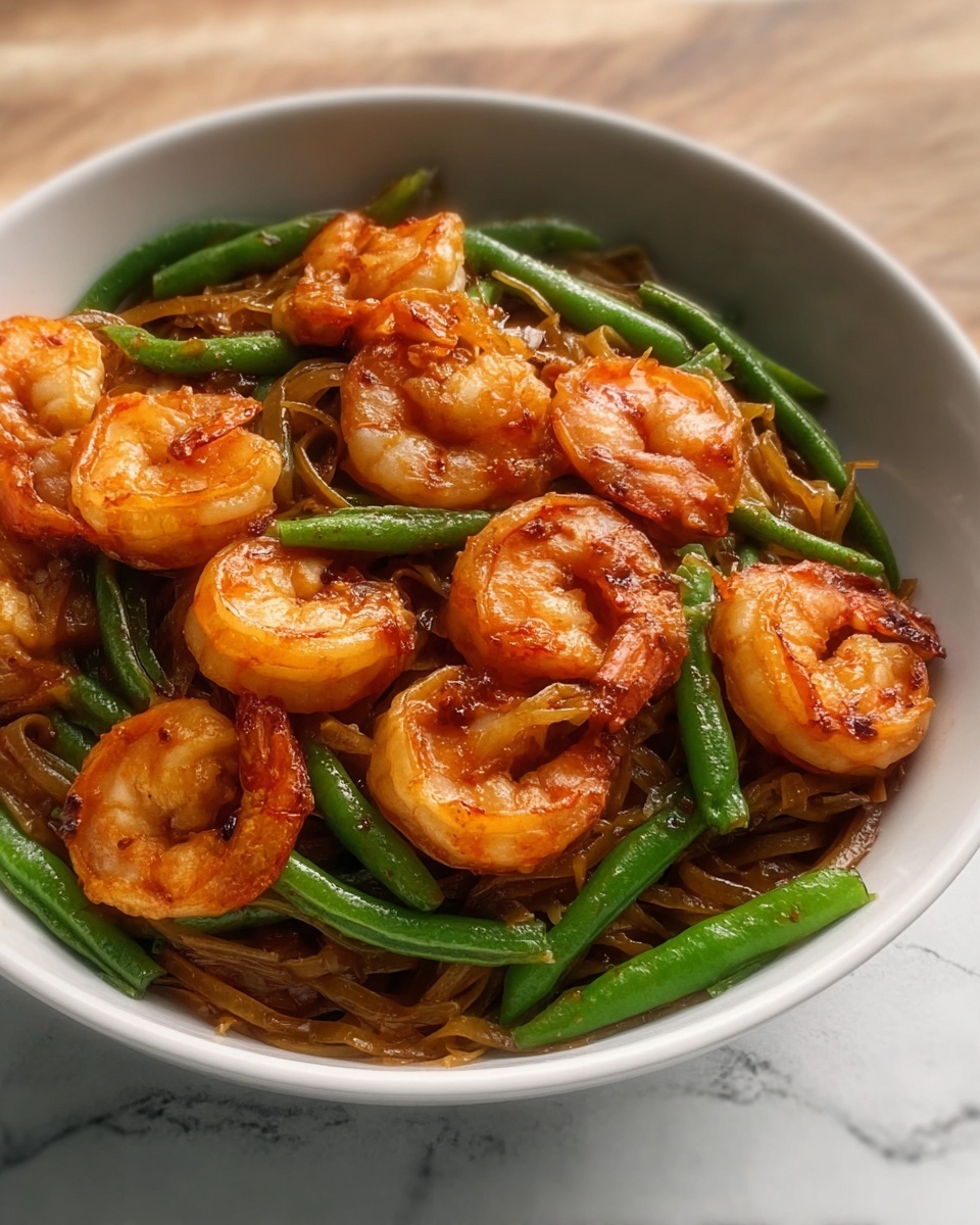Spicy Shrimp with Stir-Fried Green Beans Recipe - Recipe Image