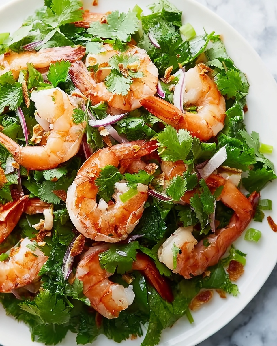 Cilantro Salad with Shallots and Shrimp: An Amazing Ultimate Recipe - Recipe Image