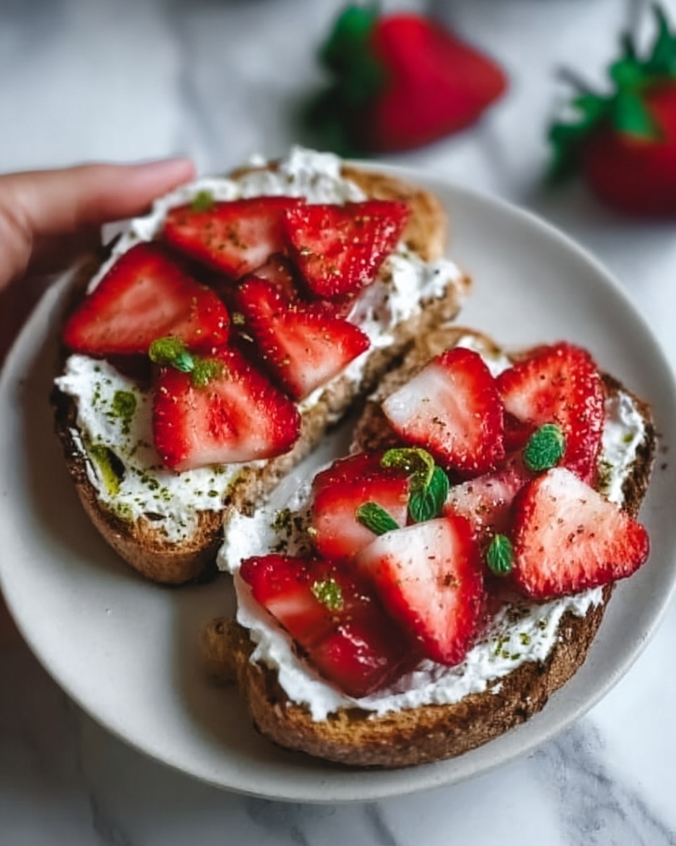 Roasted Strawberry Whipped Ricotta Toast Recipe - Recipe Image