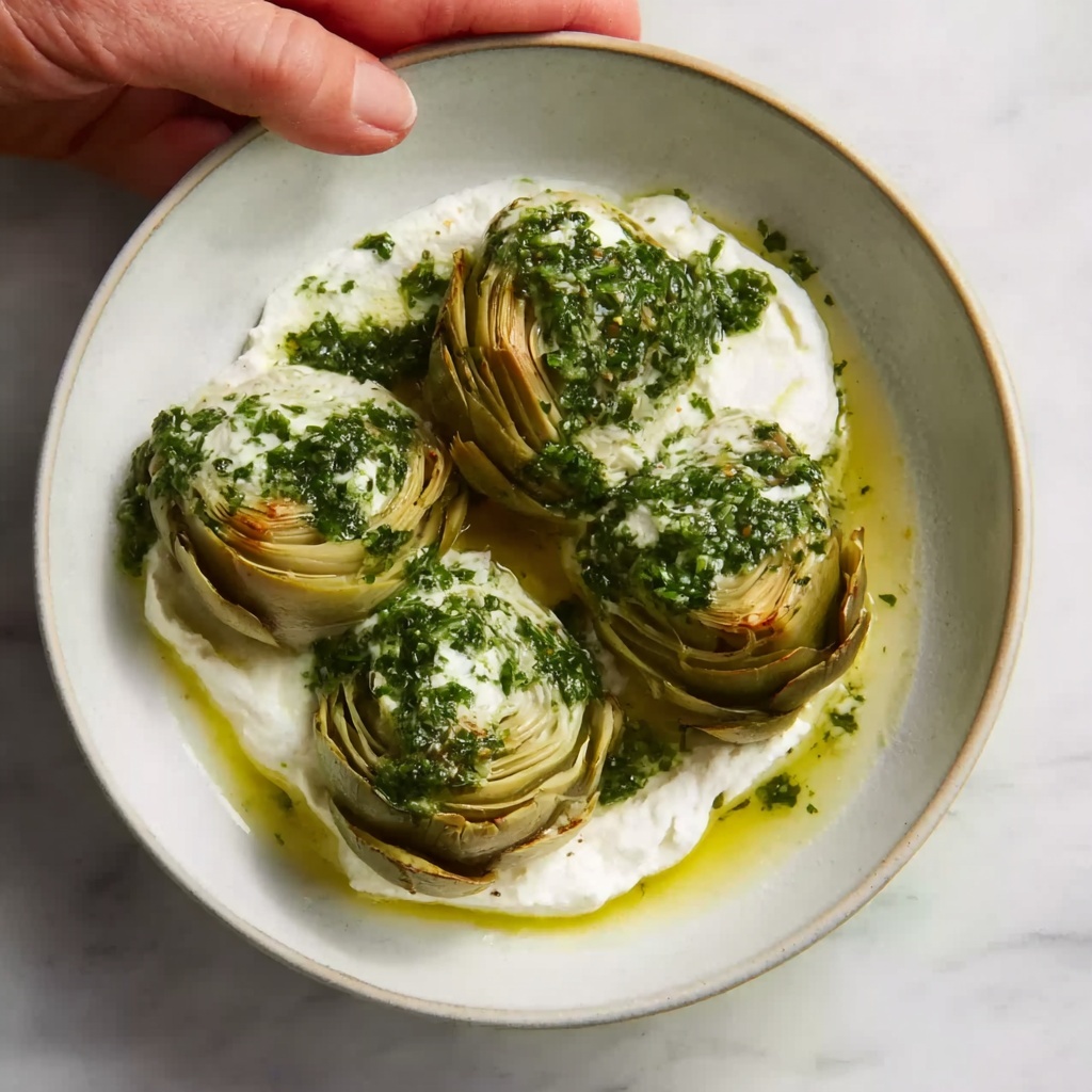 Artichokes on Whipped Ricotta with Herb Gremolata Recipe - Recipe Image