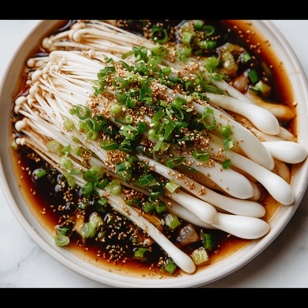 Enoki Mushrooms with Garlic & Scallion Sauce Recipe - Recipe Image