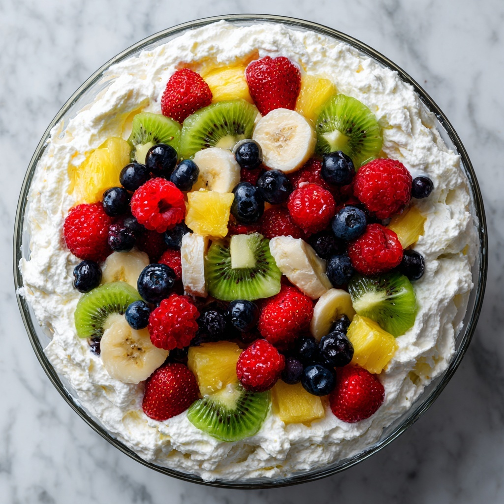 No Bake Cheesecake Fruit Salad Recipe - Recipe Image
