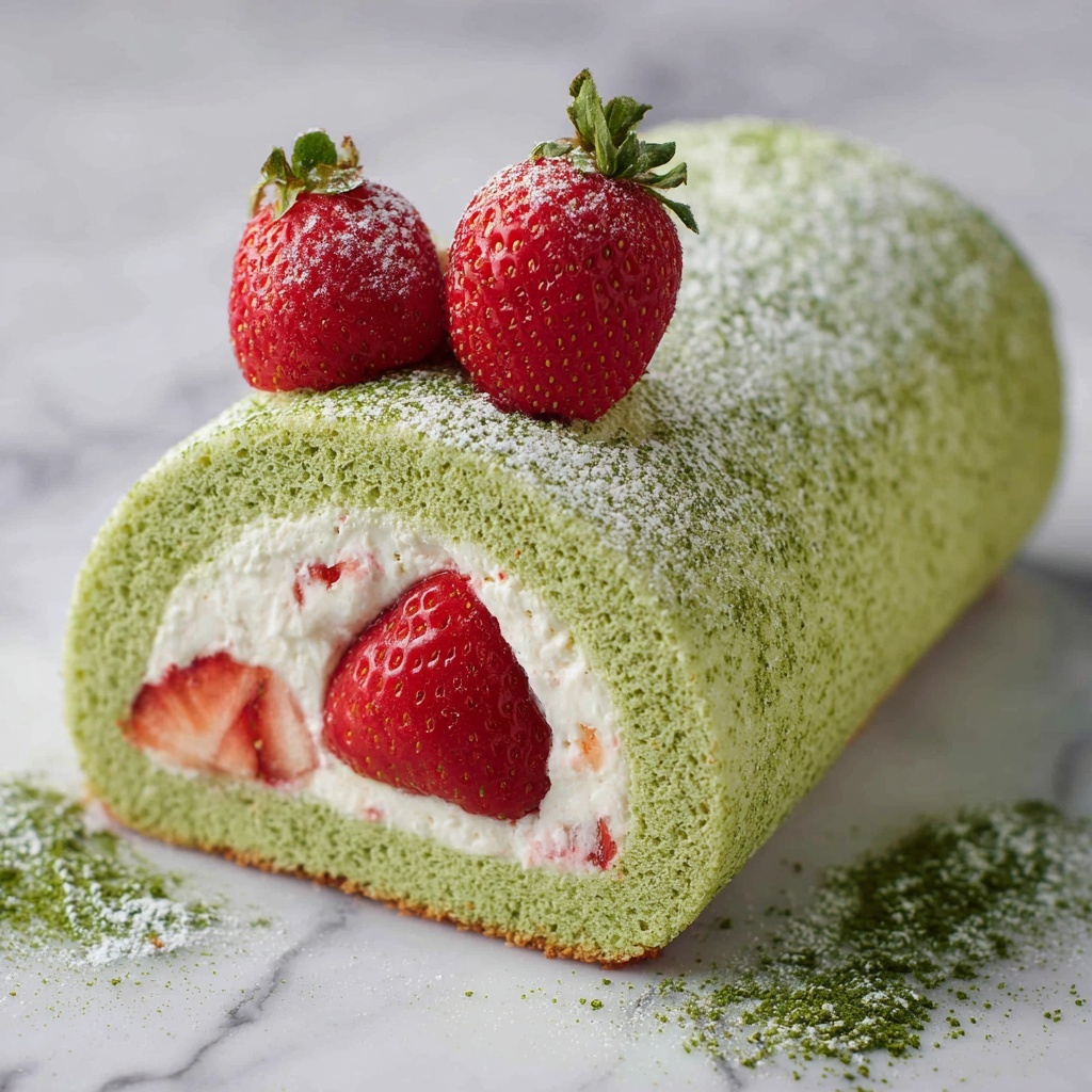 Matcha & Strawberry Roulade Recipe - Recipe Image