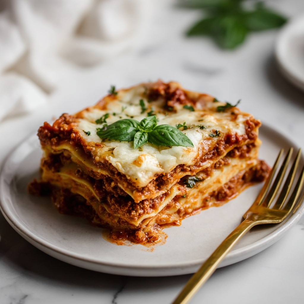 Classic Italian Lasagna with Meat and Bechamel Sauce Recipe - Recipe Image