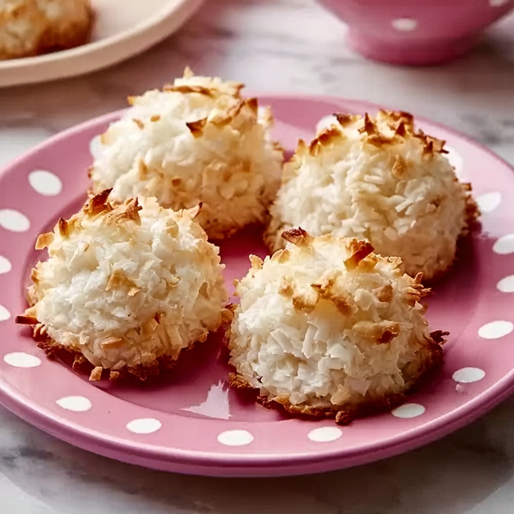 Chocolate-Dipped Coconut Macaroons with Heart-Shaped Sprinkles Recipe - Recipe Image