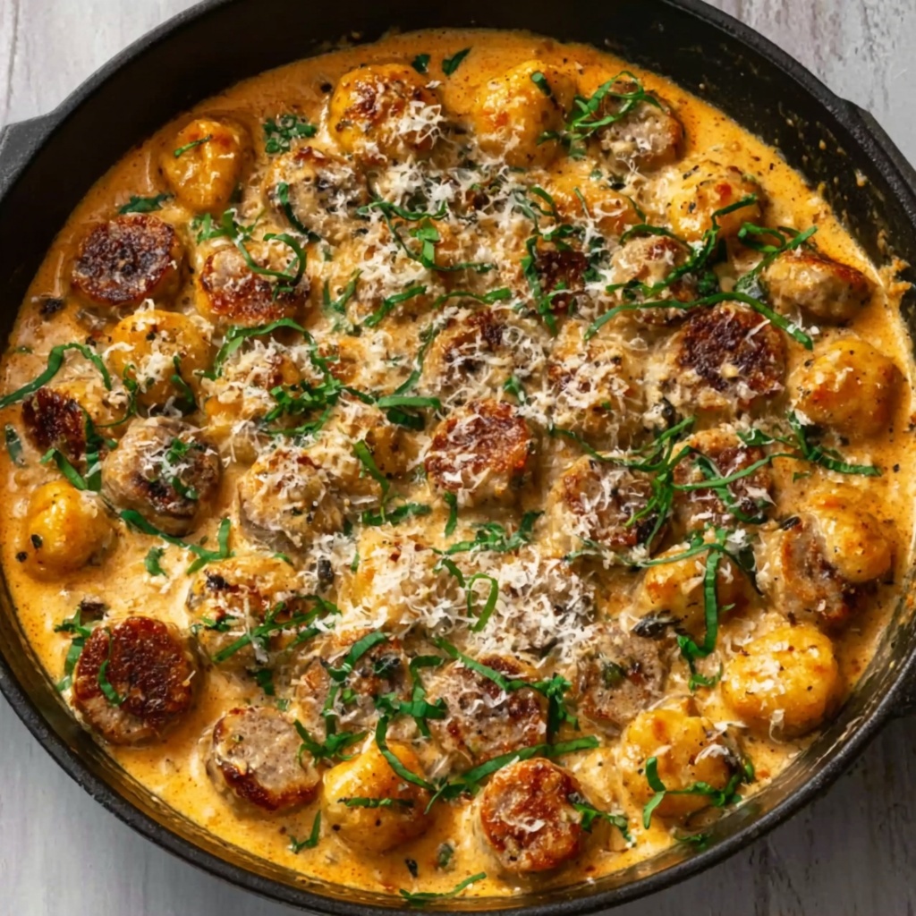Creamy Butternut Squash Gnocchi with Sausage Recipe - Recipe Image