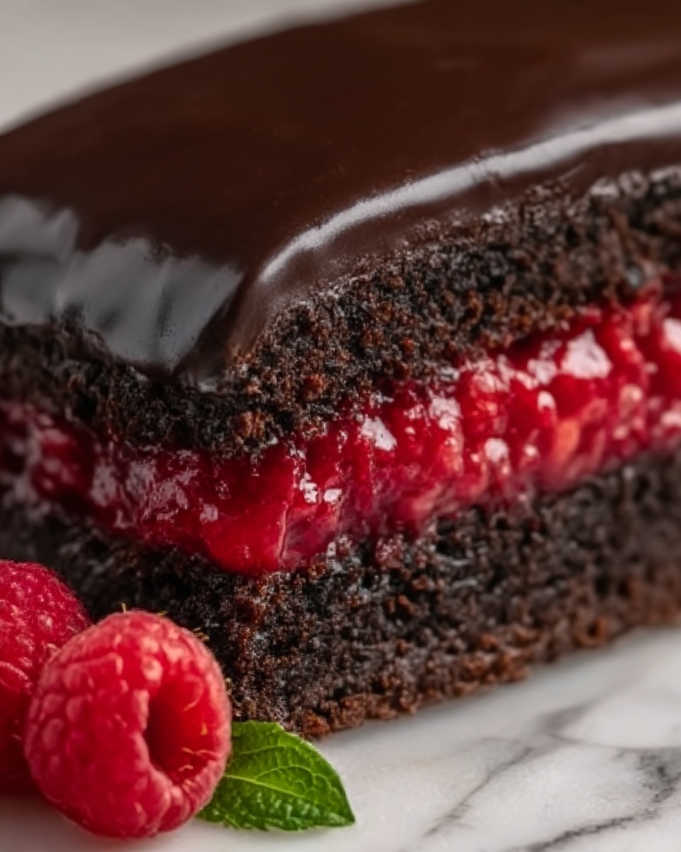 Raspberry Chocolate Poke Cake Recipe - Recipe Image