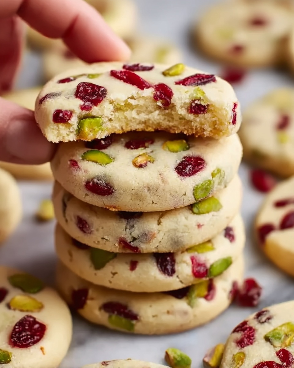 Cranberry Pistachio Shortbread Cookies Recipe - Recipe Image