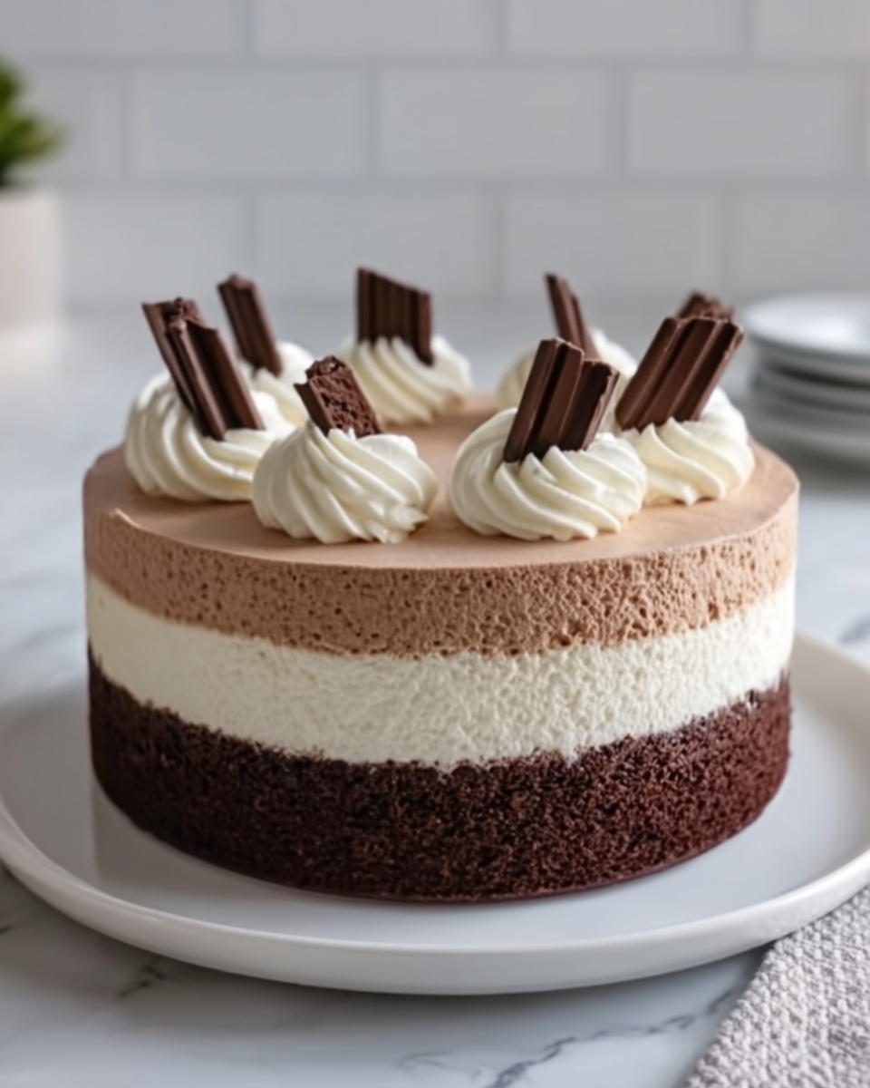 Triple Chocolate Mousse Cake Recipe - Recipe Image
