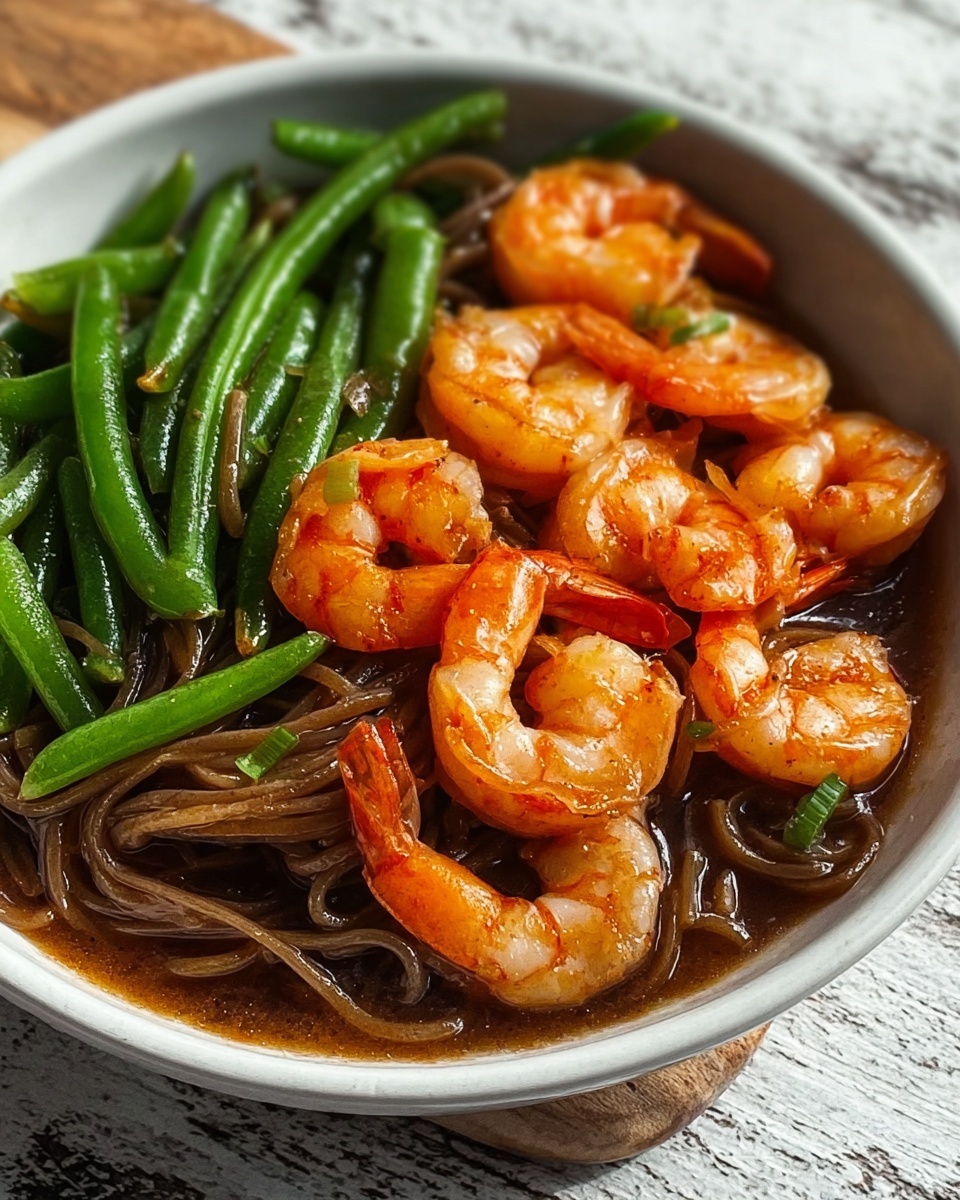 Spicy Shrimp with Stir-Fried Green Beans Recipe - Recipe Image