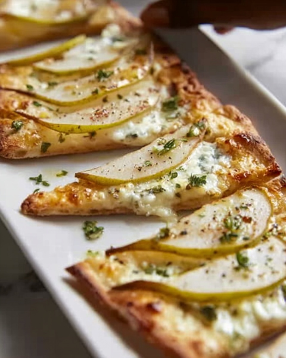 Pear and Gorgonzola Flatbread with Honey and Walnuts Recipe - Recipe Image