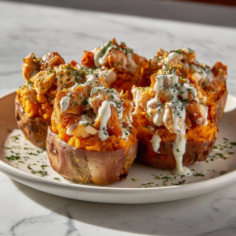 Buffalo Chicken Stuffed Sweet Potatoes Recipe