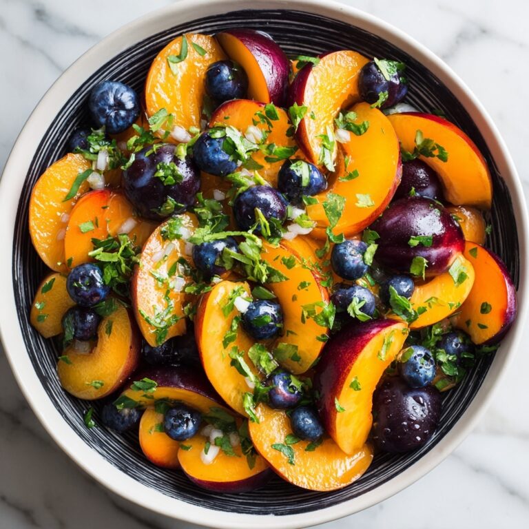 Grilled Peach and Blueberry Salad with Honey Balsamic Dressing Recipe