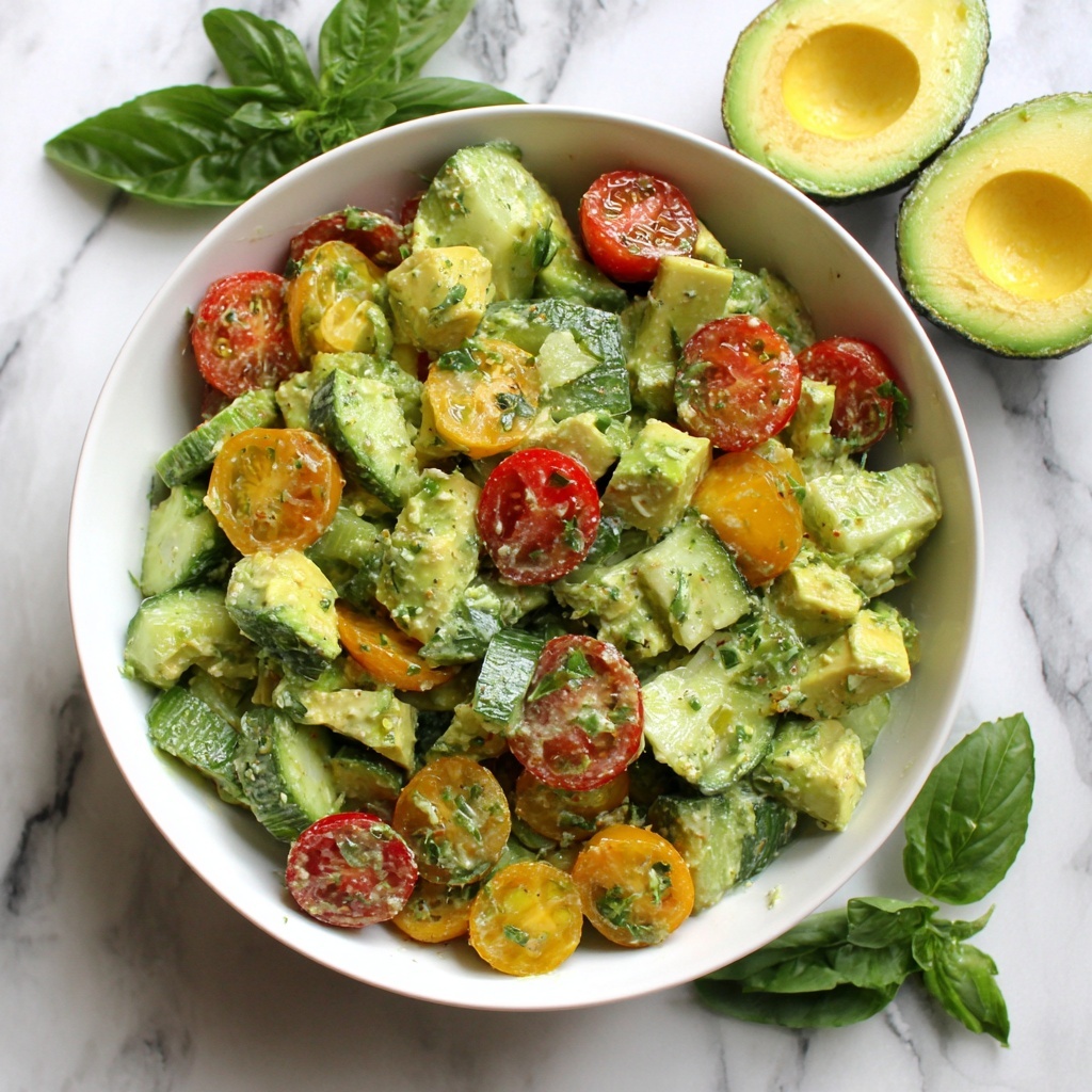 Cucumber Tomato Avocado Salad Recipe - Recipe Image