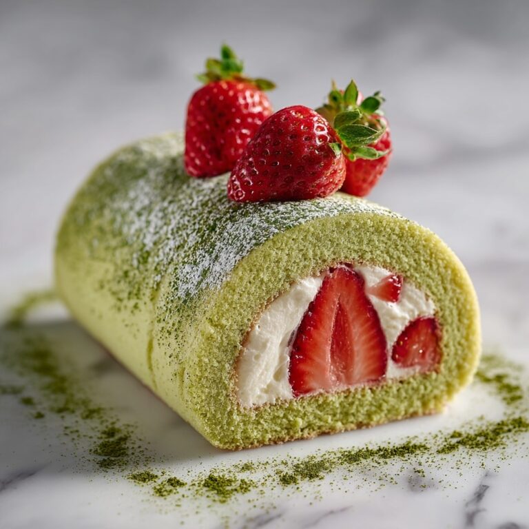 Matcha & Strawberry Roulade Recipe