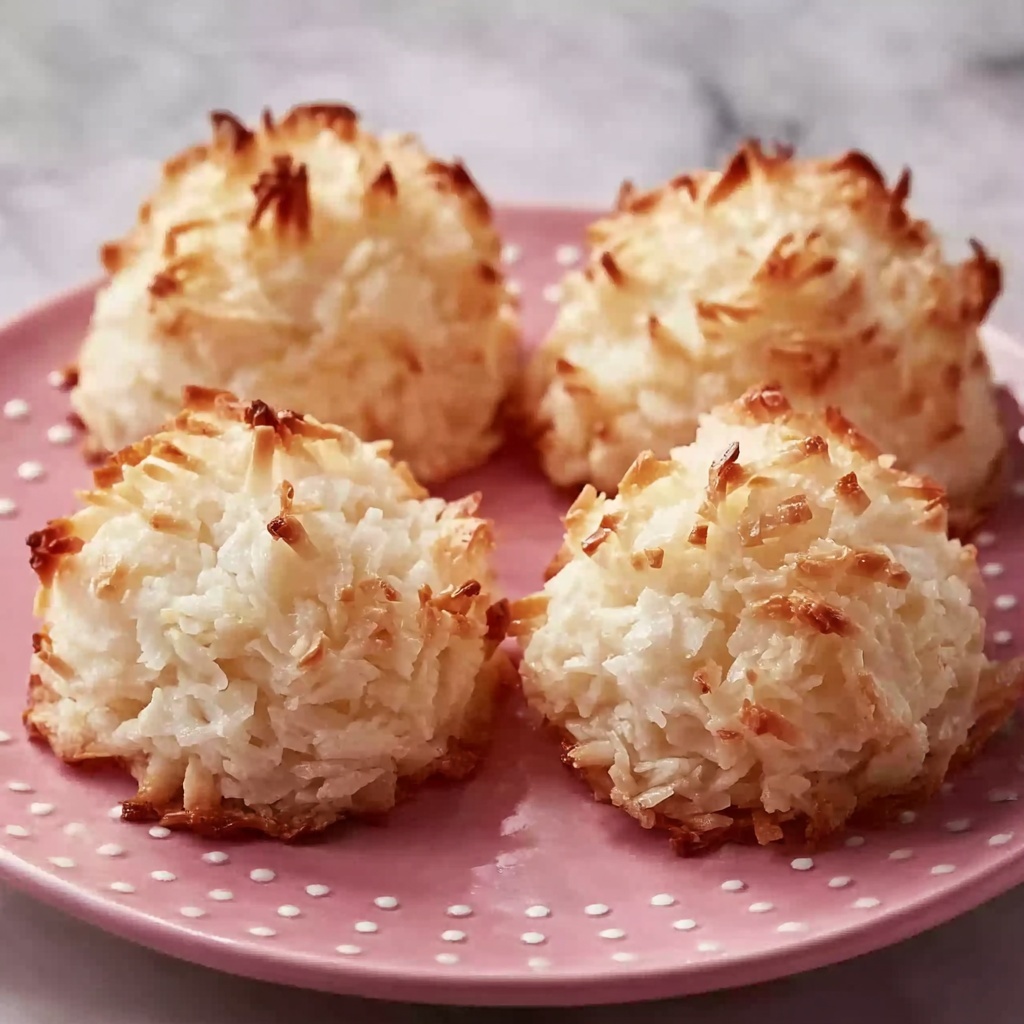 Chocolate-Dipped Coconut Macaroons with Heart-Shaped Sprinkles Recipe - Recipe Image